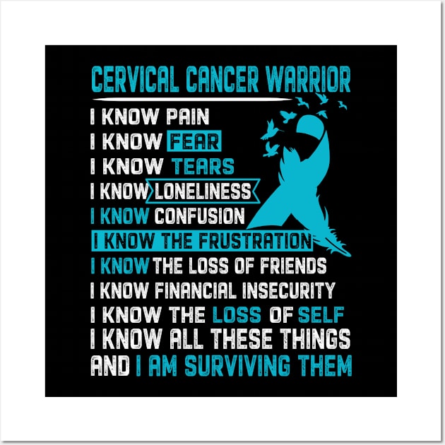 Cervical Cancer Awareness Support Cervical Cancer Warrior Gifts Wall Art by ThePassion99